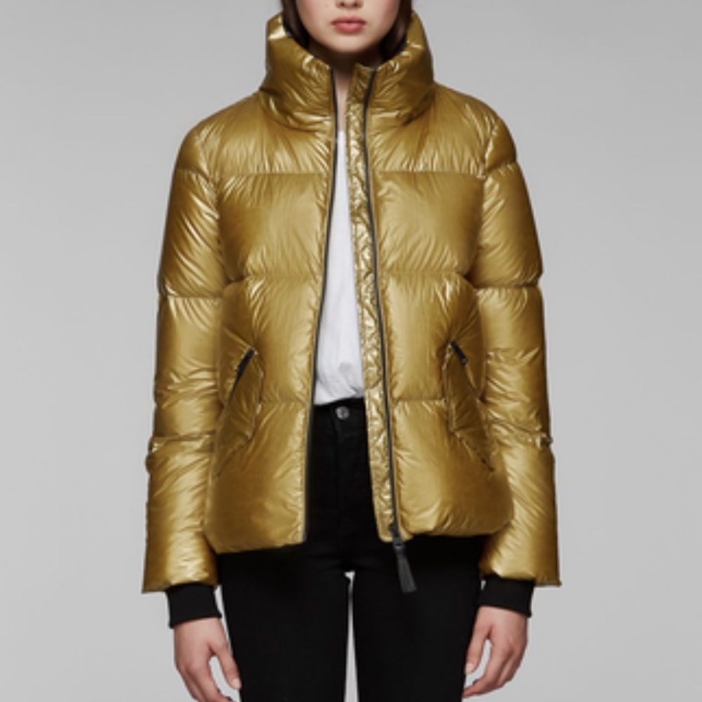 Mackage Mirri Gold Puffer Coat & puffer Scarf